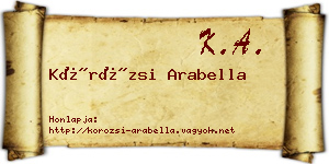 Körözsi Arabella névjegykártya
